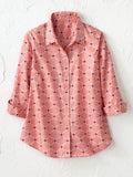 Women's Casual Simple Print Cotton Shirt artswardrobe