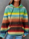Women's Contrast Print Hooded Long Sleeve Sweatshirt 