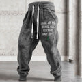 Comstylish Men's Funny Slogan Plush Casual Pants
