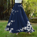 Comstylish Vintage Japanese Floral Art A-Hem Skirt