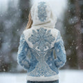 Comstylish Vintage Snowflake Celtic Contrast Cozy Plush Hoodie