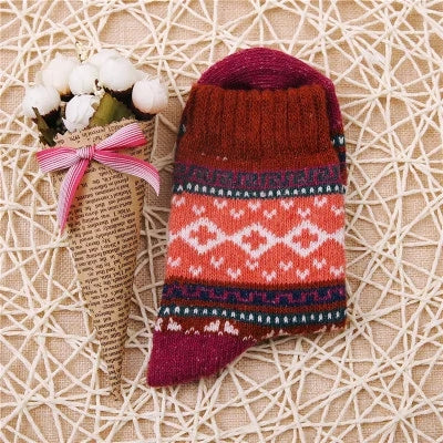 Retro Thick Warm Rabbit Wool Socks artswardrobe