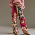 Comstylish Women's Bohemian Floral Embroidery Art Casual Jeans
