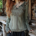 Women's Vintage Viking Tree Of Life V-neck Shirt artswardrobe