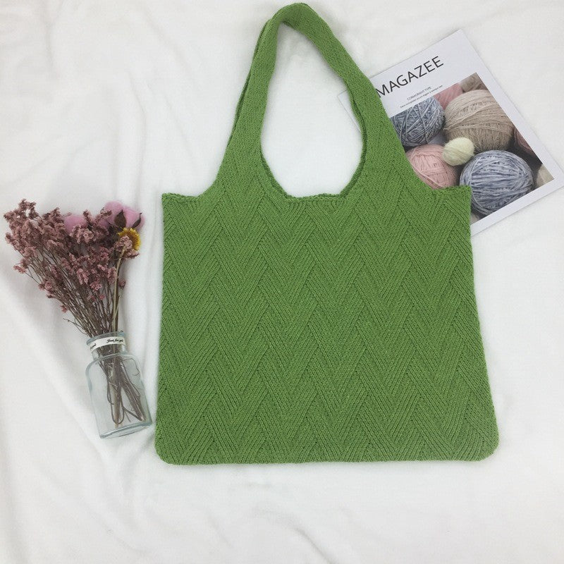 Knitted bag fashion all-match one shoulder woolen bag