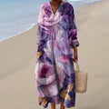 Women's Vintage Floral Art Print Cotton Dress artswardrobe
