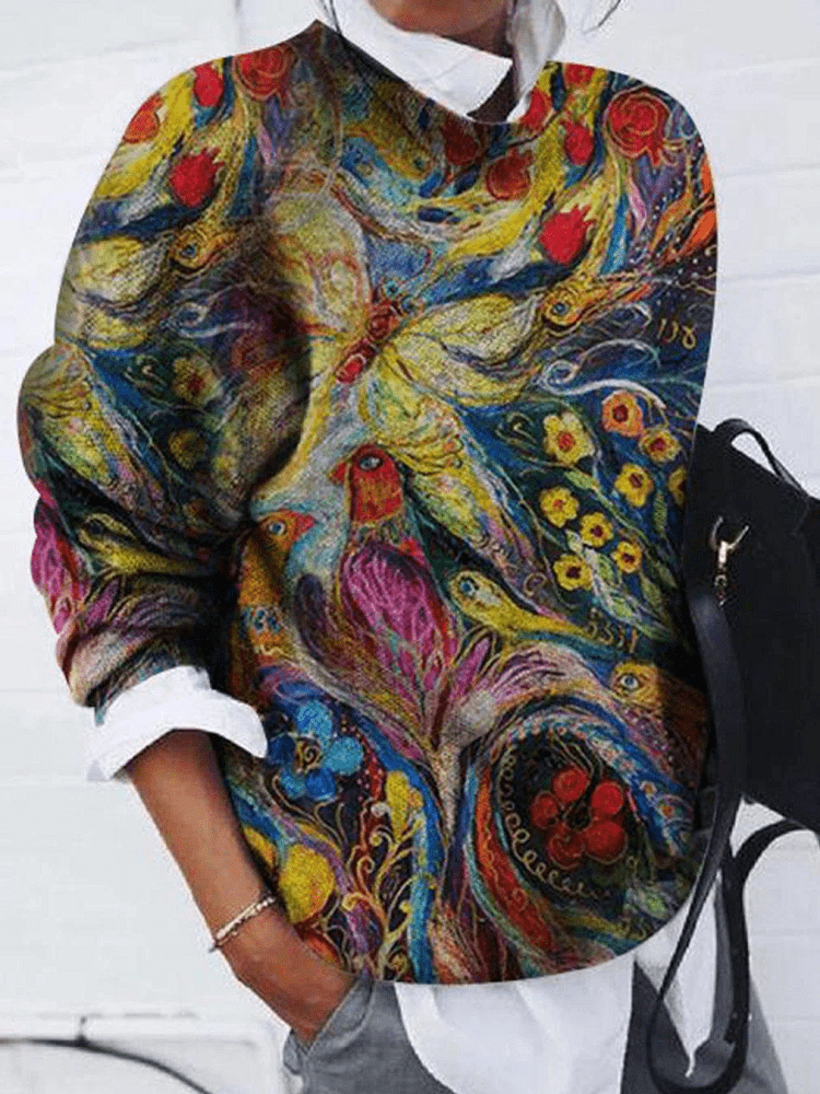 JO | Flowers and peacocks sweater