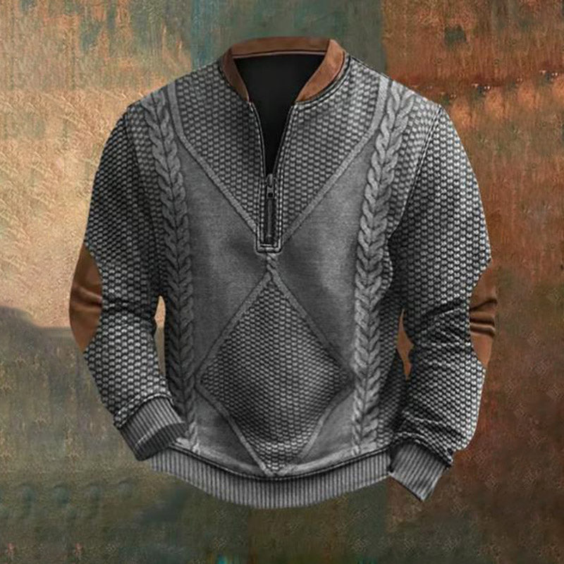 Vintage Western Men's Zipper Sweatshirt elevenforest