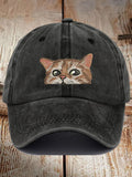 Cute Cat Animal Print Vintage Baseball Cap elevenforest