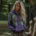 Women's Classic Viking Tree Of Life With Celtic Knot Art Gradient Comfort Hoodie artswardrobe
