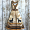Egyptian Elements Cat Print Women's Linen Vest Maxi Dress