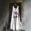Vintage Lovely Plum Blossom Art Pattern Casual Midi Dress artswardrobe