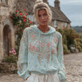 Women's Bohemian Floral Sequin Embroidered Hoodie artswardrobe
