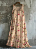 Vintage Small Floral Pattern Women's Vest Dress artswardrobe