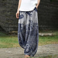 Comstylish Women‘s Japanese Art Sea Turtle Cozy Linen Blend Pants
