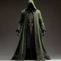 Men's Contrasting Viking Tree Of Life Embroidered Hooded Cape