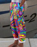 Hippie Music Print Track Pants
