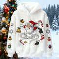 Comstylish Cute Santa Claus Holiday Plush Hoodie For Men