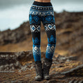 Women's Retro Icelandic Geometric Pattern Casual Leggings elevenforest