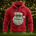 Comstylish Retro Christmas Men's Flannel Hooded Sweatshirt