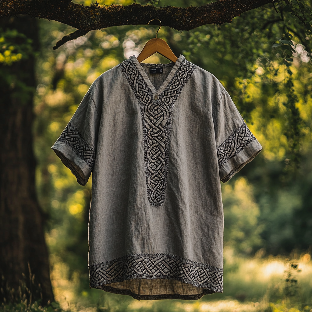 Viking Mythology Celtic Knot Cotton Linen T-shirt artswardrobe
