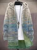 Men's Colorful Striped Cozy Hooded Cardigan elevenforest