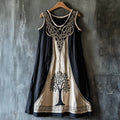 Vintage Viking Tree Of Life Art Linen Sleeveless Maxi Dress artswardrobe