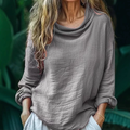 Vintage Bohemian Style Linen Long Sleeve Shirt artswardrobe