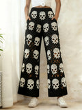 Vintage Halloween Skull Crochet Pattern Cozy Knit Pants artswardrobe