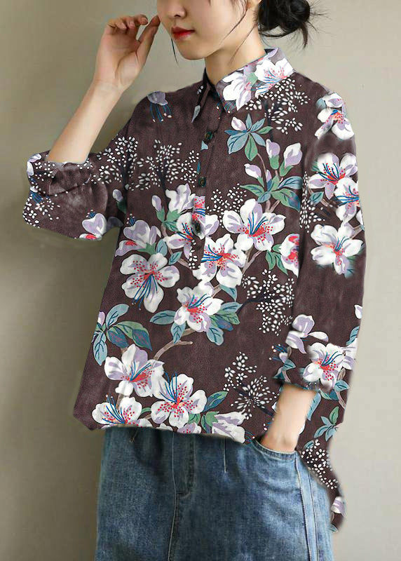French Lapel Fall Tunic Wardrobes Blue Dotted Blouses