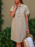 Women's Cotton Linen Shirt Dress