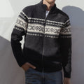 Mens Vintage Fair Isle Knitted Cardigan Sweater elevenforest