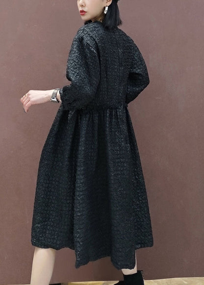 Black Mid Dress Cinched Half Sleeve