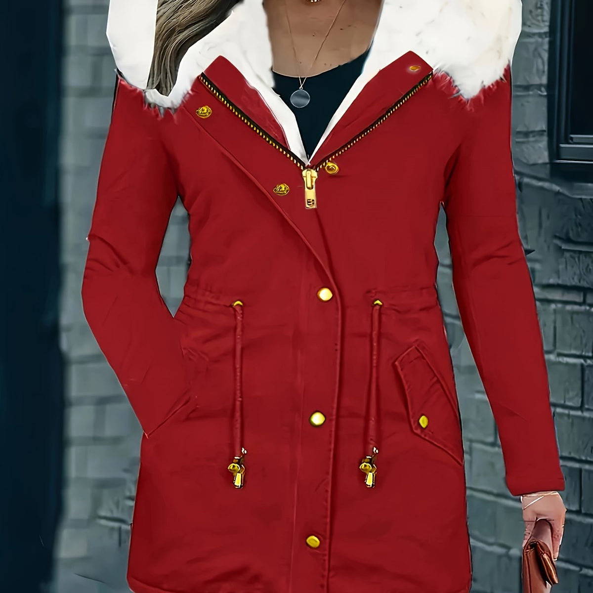 JO | Casual jacket with hood and faux fur