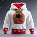 Comstylish Cute Christmas Dog And Bone Pattern Warm Plush Hoodie