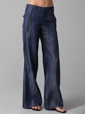 Women's Vintage Stripe Print Pocket Casual Pants