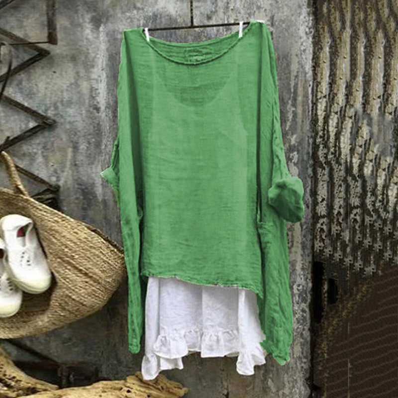 Solid basic simple V-neck shirt