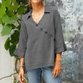 Women's Solid Color Linen Vintage Shirt artswardrobe