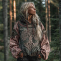 Women's Tribal Magic Tree Of Life Art Patchwork Comfort Hoodie artswardrobe