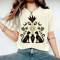 Women's Ancient Egyptian Cat Graphic Crew Neck T-shirt