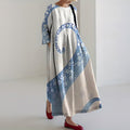 Comstylish Women‘s Octopus Art Linen Blend Casual Maxi Dress