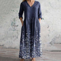 Vintage Floral Art Print Women's Linen Dress artswardrobe