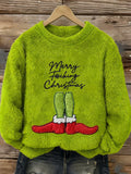 Women's Christmas Print Round Neck Sweatshirt 
