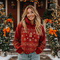 Comstylish Women's Christmas Elements Hooded Sweatshirt