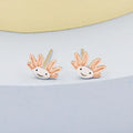 Axolotl Stud Earrings in Sterling Silver