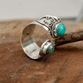 Dual-Turquoise Open Ring