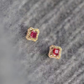 Ruby Vintage Stud Earrings
