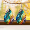 Rainbow Marble Earrings