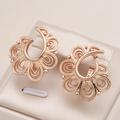 Elegant Gold Floral Earrings