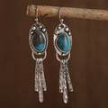 Vintage Blue Stone Dangling Earrings